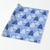 Blue Christmas Snow Globes Geschenkpapier (Ungerollt)