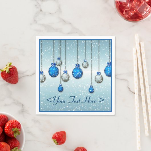 Blue Christmas Snow Ornaments Napkins Serviette (Beispiel)