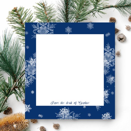 Blue Christmas Snowflakes Notepad Notizblock