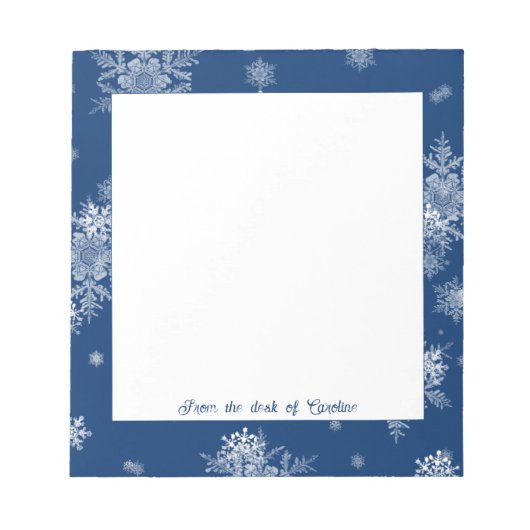 Blue Christmas Snowflakes Notepad Notizblock (Vorderseite)