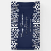 Blue Christmas Snowflakes Pattern Grüße Banner (Vertikal)