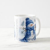 Blue Christmas - Snowman Kaffeetasse (VorderseiteRechts)