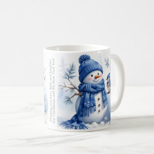 Blue Christmas - Snowman Kaffeetasse (VorderseiteRechts)