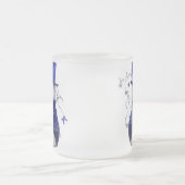 Blue Christmas Snowman Mattglastasse (Mittel)