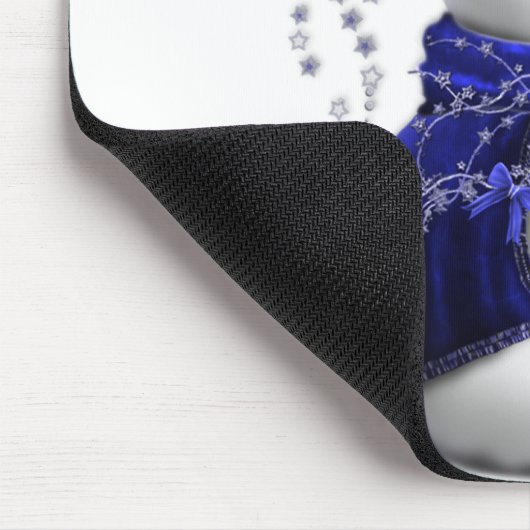 Blue Christmas Snowman Mousepad (Ecke)