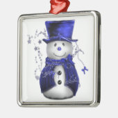 Blue Christmas Snowman Ornament Aus Metall (Links)