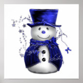 Blue Christmas Snowman Poster (Vorne)