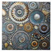 Blue Christmas Spiral Muster Fliese (Vorderseite)