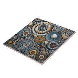 Blue Christmas Spiral Muster Fliese