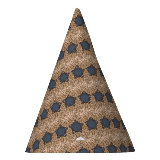 Blue Christmas Star Wicker Hintergrundmuster Partyhütchen (Rechts)