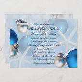 Blue Christmas Starfish Beach Hochzeitseinladung Einladung (Vorne/Hinten)