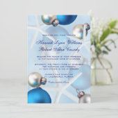 Blue Christmas Starfish Tropical Wedite Einladung (Stehend Vorderseite)