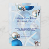 Blue Christmas Starfish Tropical Wedite Einladung (Vorne/Hinten)