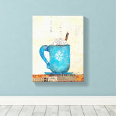 Blue Christmas Tasse Leinwanddruck (Insitu (Holzboden))