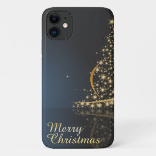 Blue Christmas Thema mit goldenem Weihnachtsbaum Case-Mate iPhone Hülle