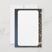 Blue Christmas Thema mit goldenem Weihnachtsbaum Einladung (Rückseite)