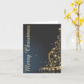 Blue Christmas Thema mit goldenem Weihnachtsbaum Karte (Gelbe Blume)