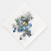 Blue Christmas Threading Arrangement Serviette (Ecke)