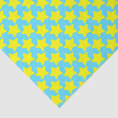 Blue Christmas Tissue Paper with Yellow Stars Seidenpapier (Ausschnitt)