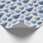 Blue Christmas toile Geschenkpapier (Ecke)