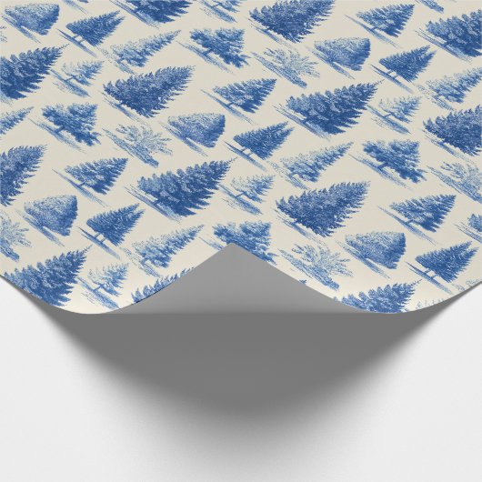 Blue Christmas toile Geschenkpapier (Ecke)