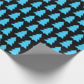 Blue Christmas Tree Abstrakt Simple Black Geschenkpapier (Ecke)