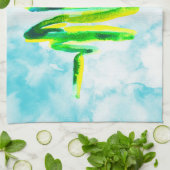 Blue Christmas tree abstrakte Aquarellfarbe Küche Geschirrtuch (Gefaltet)