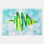 Blue Christmas tree abstrakte Aquarellfarbe Küche Geschirrtuch (Horizontal)