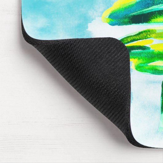 Blue Christmas tree abstrakte Aquarellfarbe Mouse  Mousepad (Ecke)