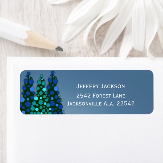 Blue Christmas Tree Address Labels (Insitu)