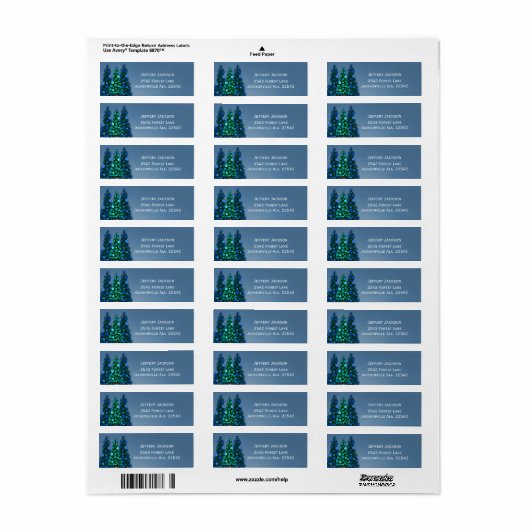 Blue Christmas Tree Address Labels (Vorne)