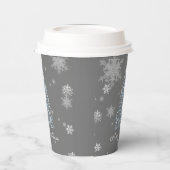 Blue Christmas Tree and Snowflakes Paper Cup Pappbecher (Links)