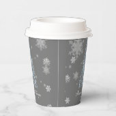 Blue Christmas Tree and Snowflakes Paper Cup Pappbecher (Rechts)