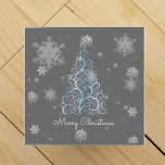 Blue Christmas Tree and Snowflakes Weingeschenk Bo Weinbox<br><div class="desc">Schenken Sie eine Flasche Wein in dieser Feriensaison mit einem blauen Weihnachtsbaum und Schneeflocken Weingeschenkbox. Das Design der Geschenkboxen besticht durch einen lebendigen,  künstlerischen Weihnachtsbaum mit abfallenden Schneeflocken und einem dunkelgrauen Hintergrund. Mit diesem Design sind auch zusätzliche Geschenk- und Urlaubsartikel erhältlich.</div>