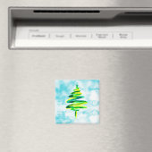 Blue Christmas Tree Aquarellmagnet Magnet (In Situ (Geschirrspüler))