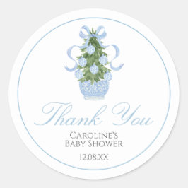 Blue Christmas Tree Baby Shower Sticker