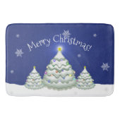 Blue Christmas Tree Bath Mat Badematte (Vorderseite)
