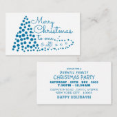 Blue Christmas Tree, Christmas Party Ticket Einlad Begleitkarte (Vorne/Hinten)