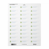 Blue Christmas Tree Christmas Return Address Label (Vorne)