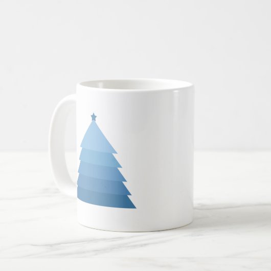 Blue Christmas Tree Coffee Tasse (Vorderseite Links)