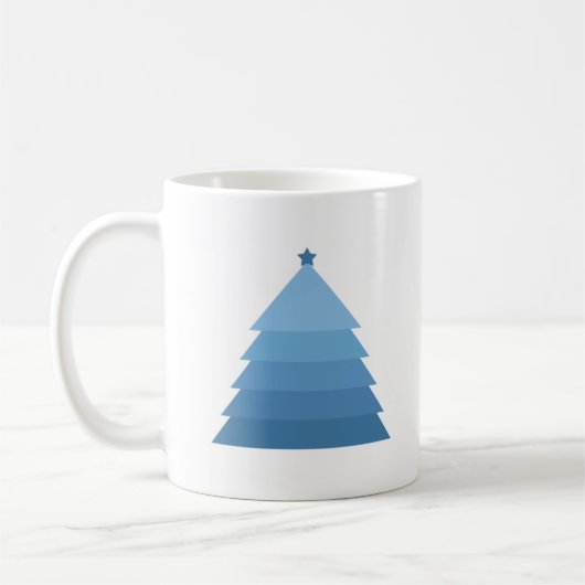Blue Christmas Tree Coffee Tasse (Links)