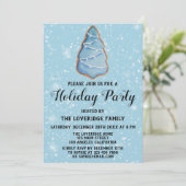 Blue Christmas Tree Cookie Holiday Party Snow Einladung (Stehend Vorderseite)