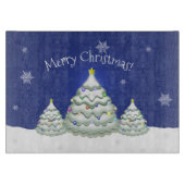 Blue Christmas Tree Cutting Board Schneidebrett (Vorderseite)