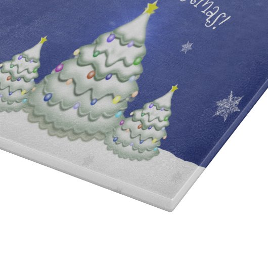 Blue Christmas Tree Cutting Board Schneidebrett (Ecke)