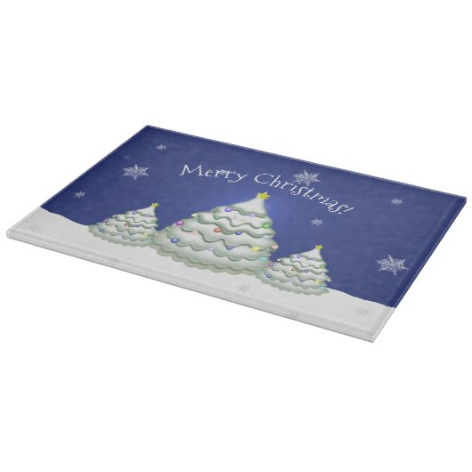 Blue Christmas Tree Cutting Board Schneidebrett (Ecke)