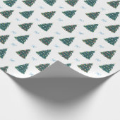 Blue Christmas Tree Farm Geschenk Wrap Geschenkpapier (Ecke)