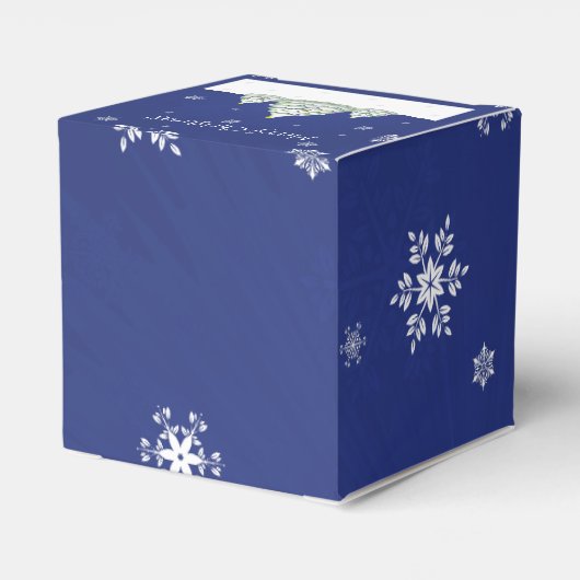 Blue Christmas Tree Favor Box Geschenkschachtel (Rückseite)
