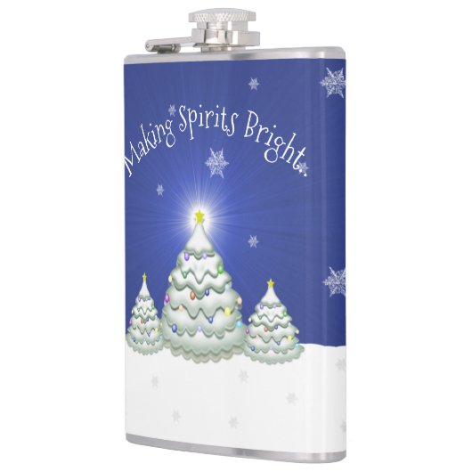 Blue Christmas Tree Flask Flachmann (Links)