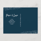 Blue Christmas Tree Flat Feiertagspostkarte (Rückseite)