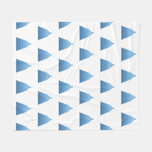 Blue Christmas Tree Fleece Blanket (Vorderseite (Horizontal))